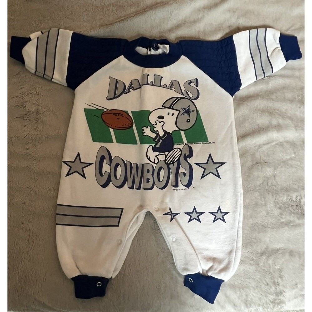VINTAGE 1994 Super Bowl Year NFL DALLAS COWBOYS SNOOPY Football Romper 6-9 mo